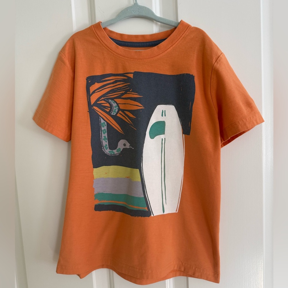 Tea Collection Orange Graphic Surf T-Shirt Boys Size 7
